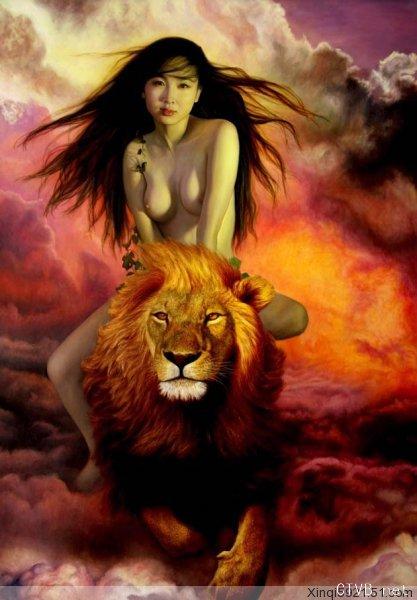 美腿走光 - 人体艺术之女人与老虎 - 8.jpg