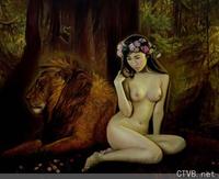 美腿走光 - 人体艺术之女人与老虎 - 1.jpg