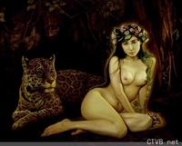 美腿走光 - 人体艺术之女人与老虎 - 2.jpg