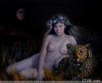 美腿走光 - 人体艺术之女人与老虎 - 6.jpg