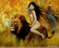 美腿走光 - 人体艺术之女人与老虎 - 12.jpg