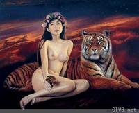 美腿走光 - 人体艺术之女人与老虎 - 7.jpg