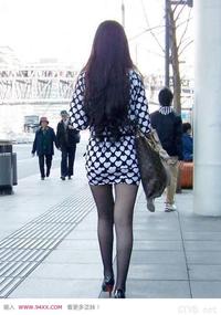 美腿走光 - 街头拍摄经典黑丝袜美女 - 10.jpg
