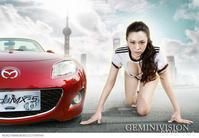 美腿车模 - 刚小希Cynthia马自达MX-5跑车广告 - 3.jpg