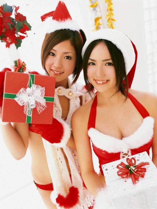 美腿丝袜 - 大波mm白丝袜圣诞装写真 - 14.jpg